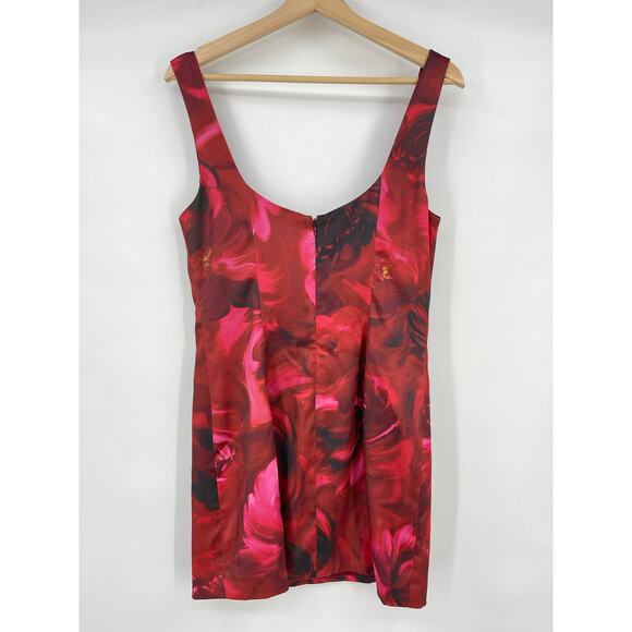 Lovers and Friends | NWT Carpenter Mini Dress in Rhoda Floral Multi Red Satin M - Picture 3 of 11